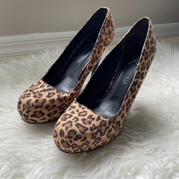 KARDASHIAN KOLLECTION Cheetah Print 5" Platform Heels 75802 Size 10M Used - Picture 2 of 8